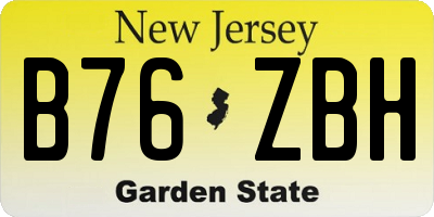 NJ license plate B76ZBH