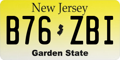 NJ license plate B76ZBI
