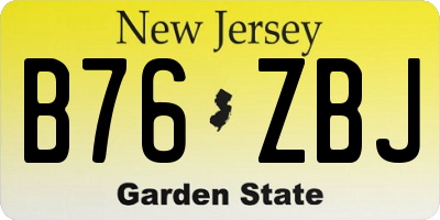 NJ license plate B76ZBJ