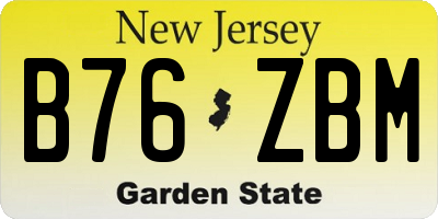 NJ license plate B76ZBM