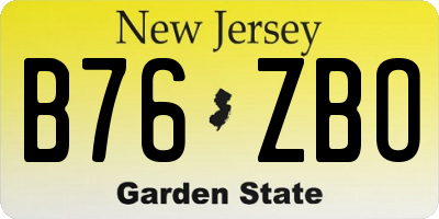 NJ license plate B76ZBO