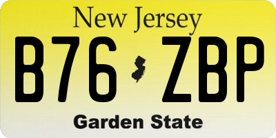 NJ license plate B76ZBP