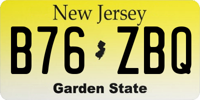 NJ license plate B76ZBQ