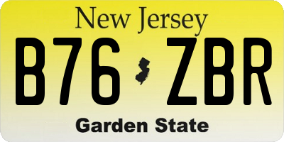 NJ license plate B76ZBR