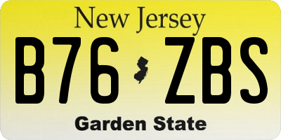 NJ license plate B76ZBS