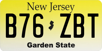 NJ license plate B76ZBT