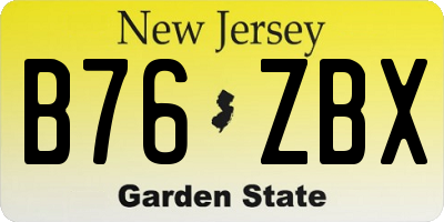 NJ license plate B76ZBX