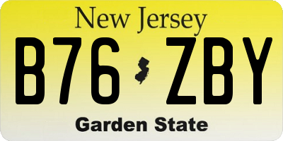 NJ license plate B76ZBY