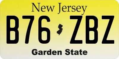 NJ license plate B76ZBZ