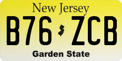 NJ license plate B76ZCB