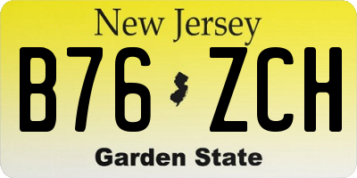 NJ license plate B76ZCH