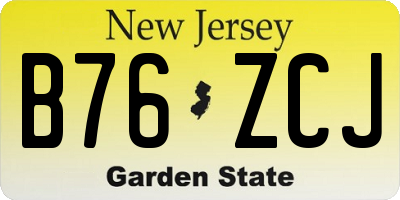 NJ license plate B76ZCJ
