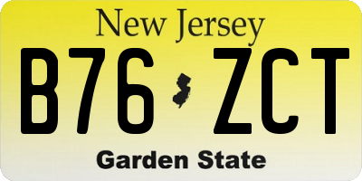 NJ license plate B76ZCT