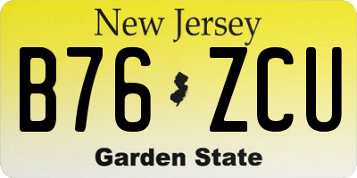 NJ license plate B76ZCU