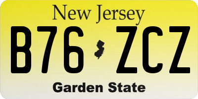 NJ license plate B76ZCZ