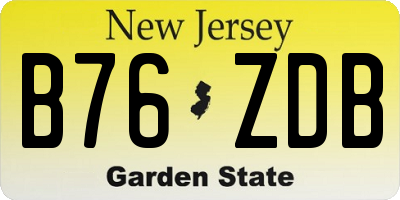 NJ license plate B76ZDB