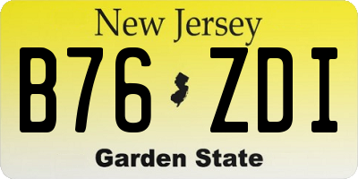 NJ license plate B76ZDI