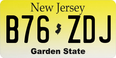 NJ license plate B76ZDJ