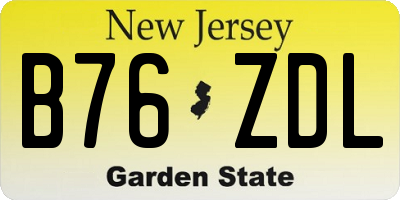 NJ license plate B76ZDL