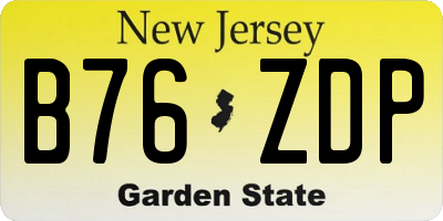 NJ license plate B76ZDP