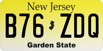 NJ license plate B76ZDQ