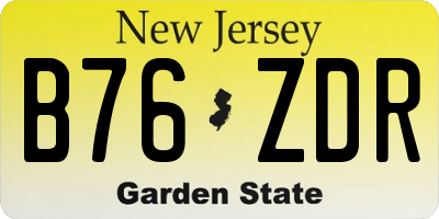 NJ license plate B76ZDR