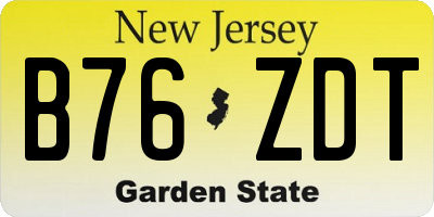 NJ license plate B76ZDT