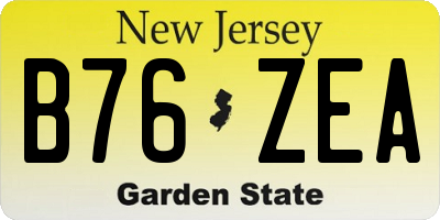 NJ license plate B76ZEA