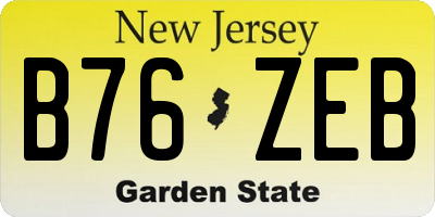 NJ license plate B76ZEB