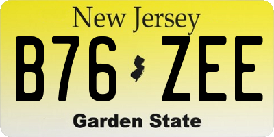 NJ license plate B76ZEE