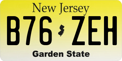 NJ license plate B76ZEH