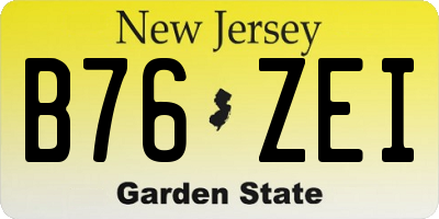 NJ license plate B76ZEI