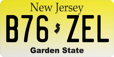 NJ license plate B76ZEL