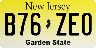 NJ license plate B76ZEO
