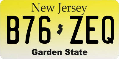 NJ license plate B76ZEQ