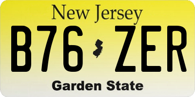 NJ license plate B76ZER