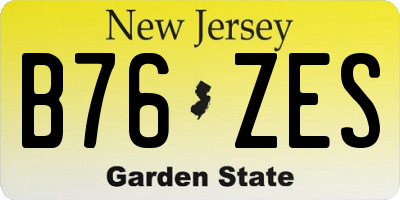 NJ license plate B76ZES