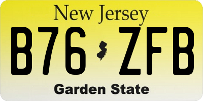NJ license plate B76ZFB