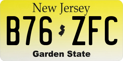 NJ license plate B76ZFC