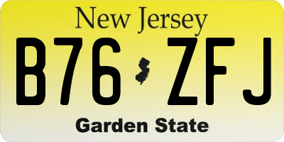 NJ license plate B76ZFJ