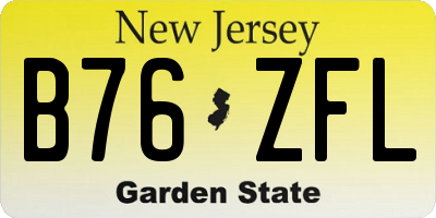 NJ license plate B76ZFL
