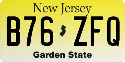 NJ license plate B76ZFQ