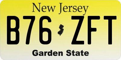NJ license plate B76ZFT