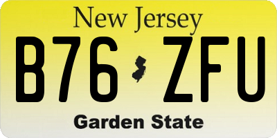 NJ license plate B76ZFU