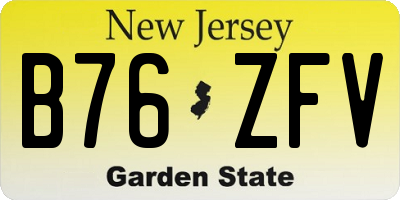 NJ license plate B76ZFV