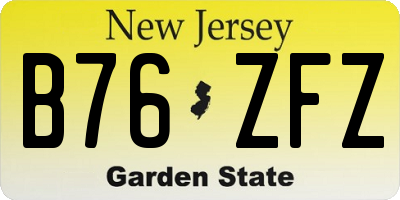 NJ license plate B76ZFZ