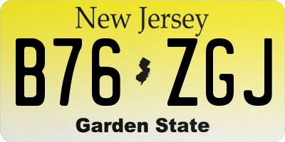 NJ license plate B76ZGJ