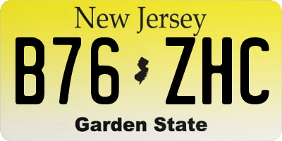 NJ license plate B76ZHC