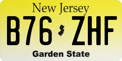 NJ license plate B76ZHF