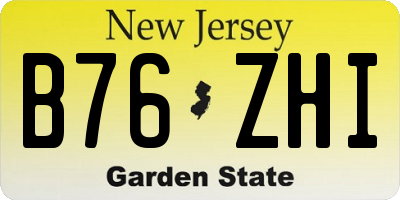 NJ license plate B76ZHI